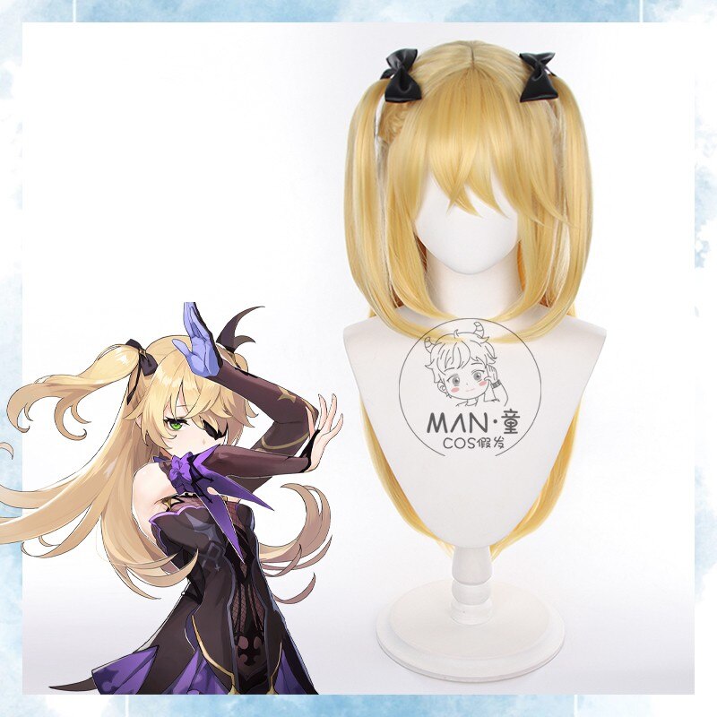 Genshin Impact Fischl Wig 75cm  ڽ  ռ  ڽ ,   +  